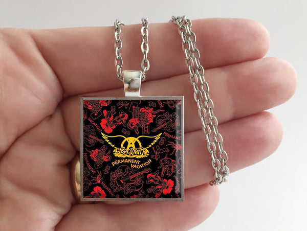Aerosmith - Permanent Vacation - Album Cover Art Pendant Necklace - Hollee