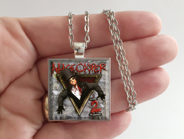 Alice Cooper - Welcome 2 My Nightmare - Album Cover Art Pendant Necklace - Hollee