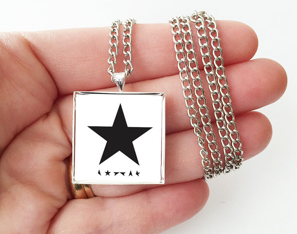 David Bowie - Blackstar - Album Cover Art Pendant Necklace - Hollee