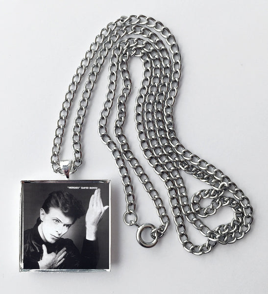 David Bowie - Heroes - Album Cover Art Pendant Necklace - Hollee