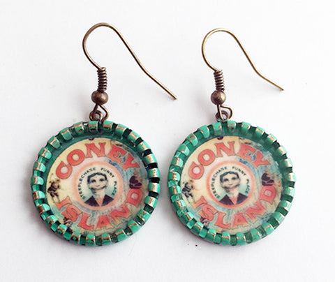 Coney Island Tillie Face Earrings Brooklyn NY - Hollee