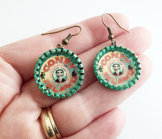 Coney Island Tillie Face Earrings Brooklyn NY - Hollee