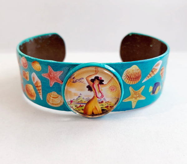 Aloha Hula Hawaii Beach Bangle Bracelet