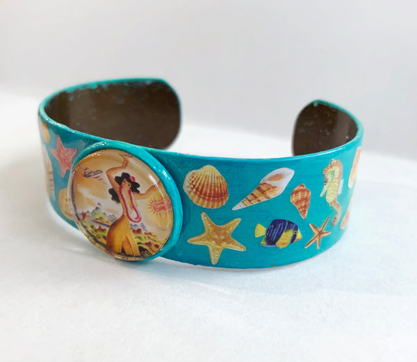 Aloha Hula Hawaii Beach Bangle Bracelet