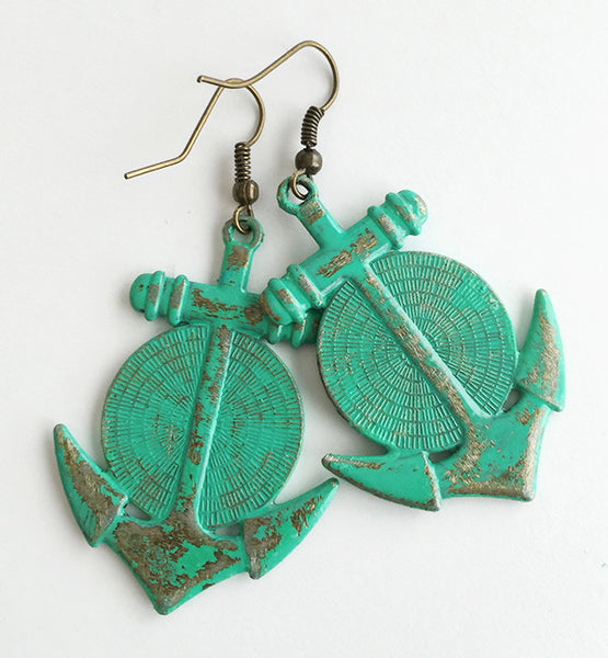 Coney Island New York Parachute Jump Anchor Earrings - Hollee