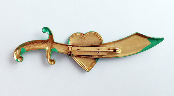 Coney Island Bathing Beauty Souvenir Enamel Sword Pin - Hollee