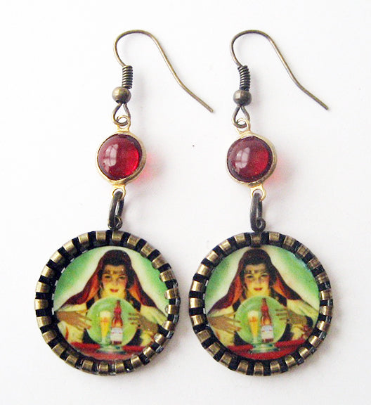 Gypsy Fortune Teller Crystal Ball Earrings - Hollee