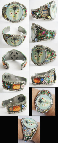 Coney Island NY Rhinestone Jeweled Wide Cuff Bracelet - Hollee