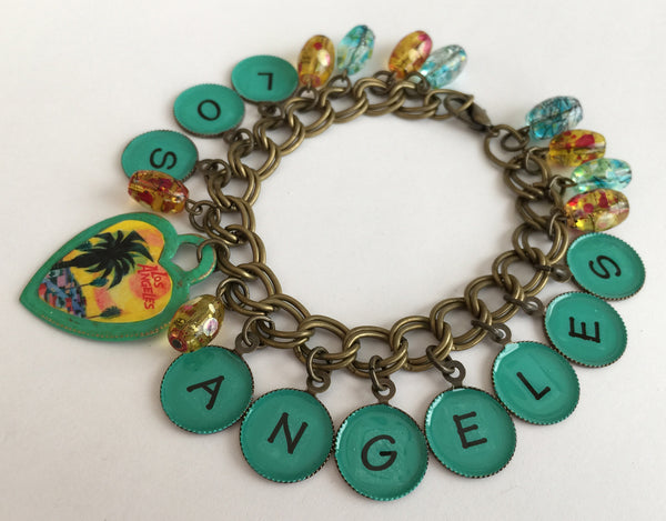 Los Angeles California Souvenir Dangly Charm Bracelet - Hollee