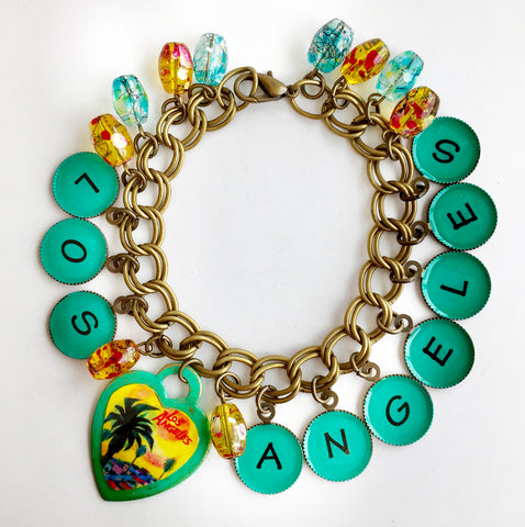 Los Angeles California Souvenir Dangly Charm Bracelet - Hollee