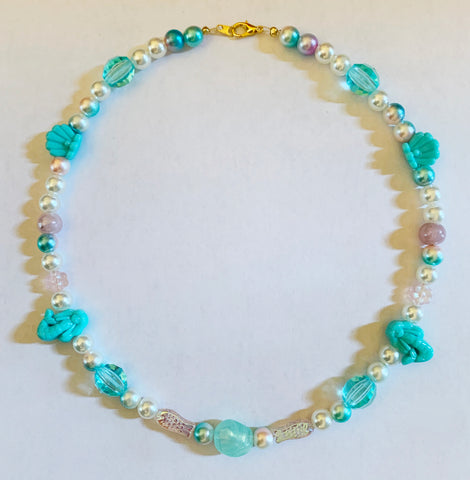 Aqua Woman Mythical Mermaid Bead Necklace