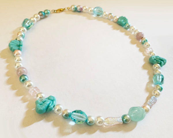 Aqua Woman Mythical Mermaid Bead Necklace