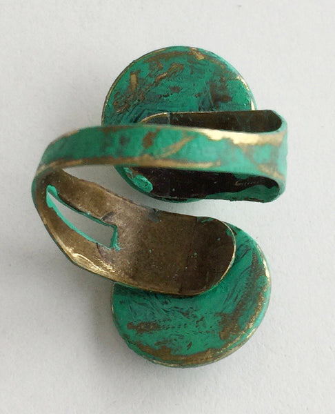 Glass Mermaid Cabochon Adjustable Wrap Ring v1 - Hollee
