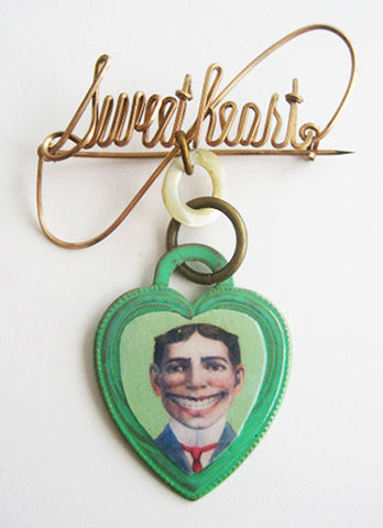 Coney Island Tillie Funny Face Sweetheart Pin Brooklyn NY - Hollee