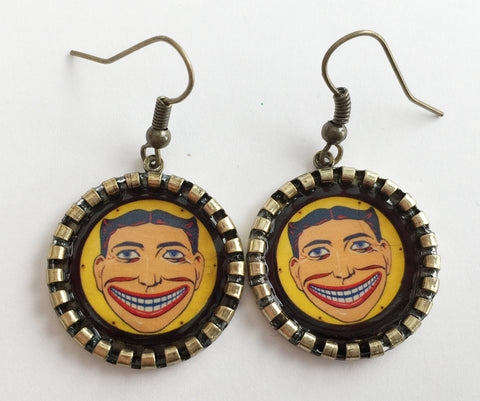 Coney Island Tillie Funny Face Earrings Brooklyn NY - Hollee