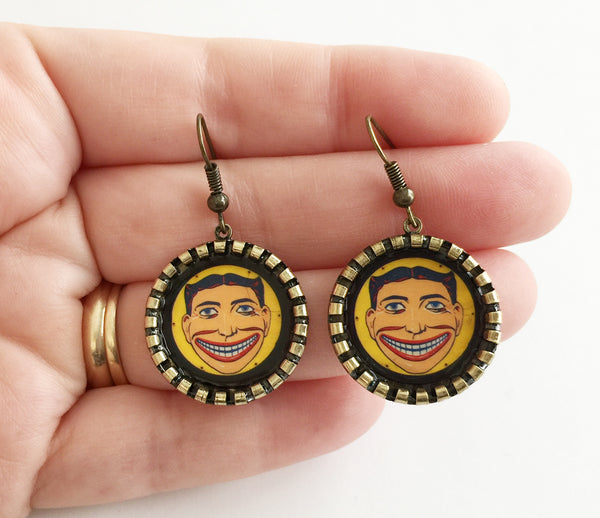 Coney Island Tillie Funny Face Earrings Brooklyn NY - Hollee