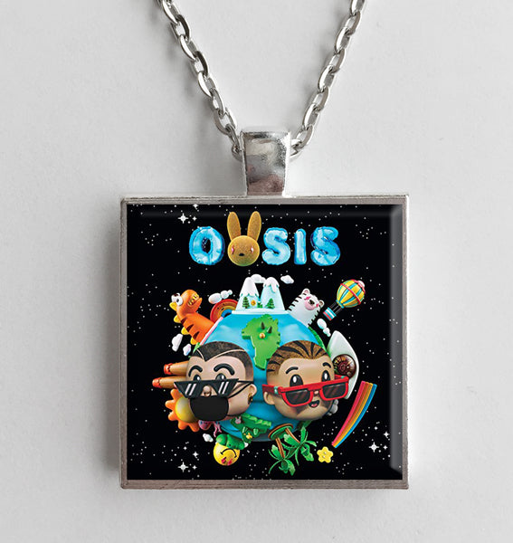 J. Balvin & Bad Bunny - Oasis - Album Cover Art Pendant Necklace - Hollee