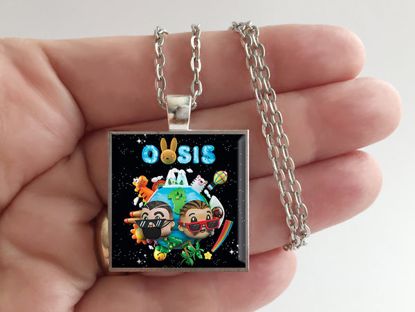 J. Balvin & Bad Bunny - Oasis - Album Cover Art Pendant Necklace - Hollee