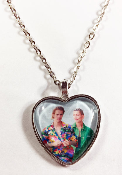 Justin Bieber & Hailey Baldwin  - Pop Stars in Love - Heart Pendant Necklace 1 - Hollee