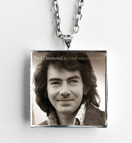 Neil Diamond - All Time Greatest Hits - Album Cover Art Pendant Necklace - Hollee