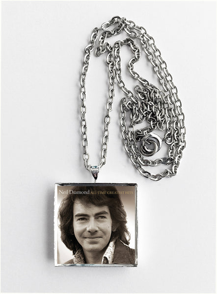 Neil Diamond - All Time Greatest Hits - Album Cover Art Pendant Necklace - Hollee