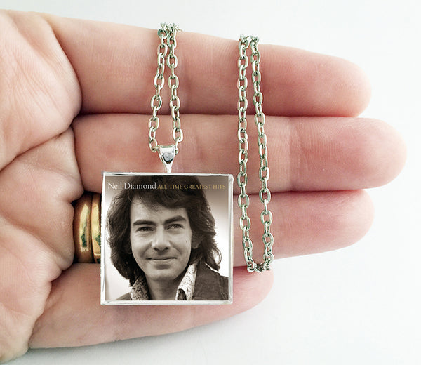 Neil Diamond - All Time Greatest Hits - Album Cover Art Pendant Necklace - Hollee